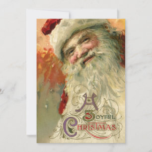 Invitation Portrait victorien de Père Noël, Noël vintage