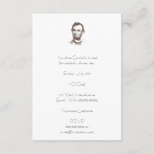 Invitation Portrait Vintage d'Abraham Lincoln