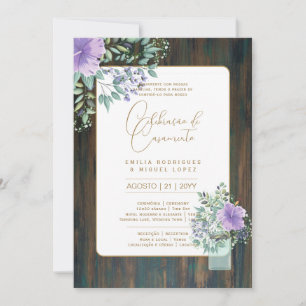 Invitation Portugeuse   Casamento Flores Folclóricas Rústica