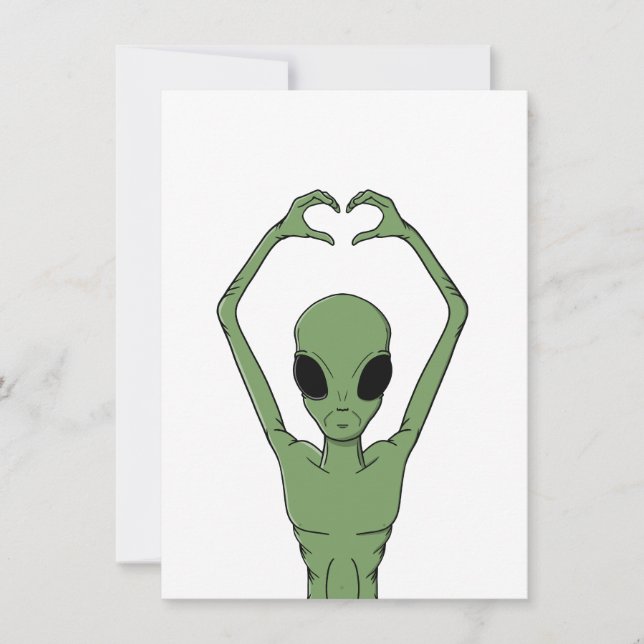Invitation Pose du cœur extraterrestre (Devant)