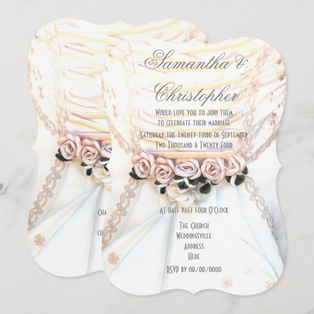 Invitation Poser des fleurs sur les mariées habiller mariage (Devant / Derrière)