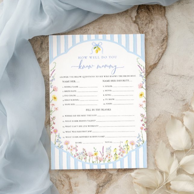 Invitation Posey How Well Do You Know Mommy Game (Créateur téléchargé)