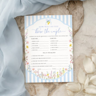 Invitation Posey How Well Do You Know The Couple Game