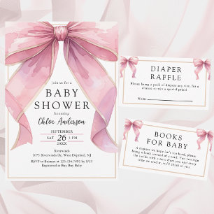 Invitation Posh Coquette Bow Baby shower