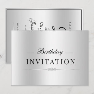 Invitation Posh Glamour Argent 25e Anniversaire