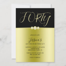 Posh Gold & Black Elegant Diamonds 40e anniversair