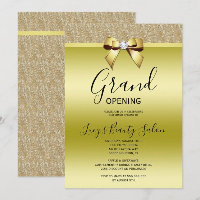 Invitation Posh Jewel Bow Grand Ouverture (Devant / Derrière)