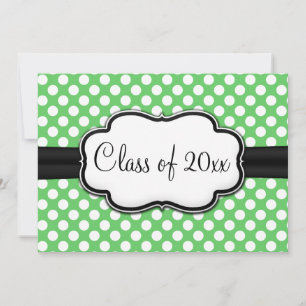 Invitation Posh Mint Green Polka Dot Graduation