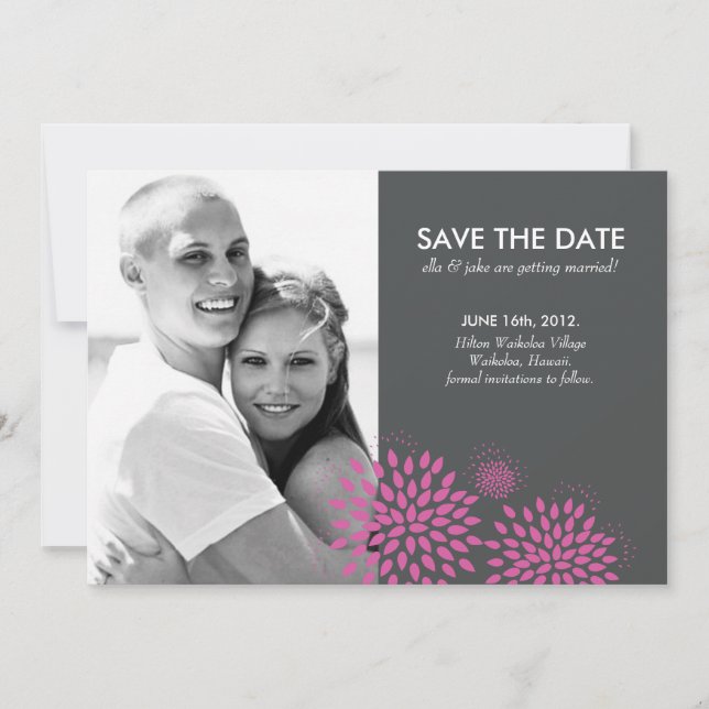 Invitation Posh Petals | Baie | Save the date (Devant)