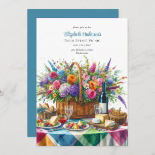 Invitation Posh Pique-nique fête Anniversaire Retraite Bébé M