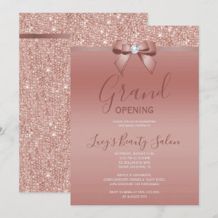 Invitation Posh Rose Gold Jewel Bow Grand Ouverture