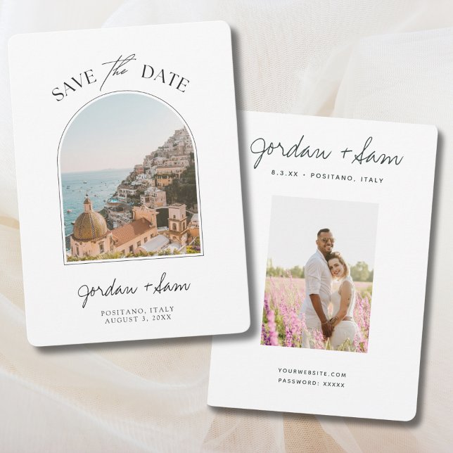 Invitation Positano Italie Mariage Enregistrer la date (Positano Italy Wedding Save the Date Invitation)