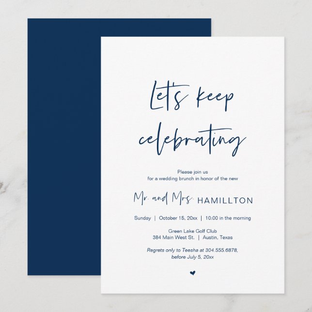 Invitation Post mariage Brunch, continuons à célébrer Invita (Devant / Derrière)