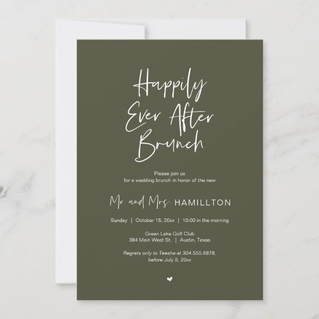 Invitation Post mariage Brunch, Heureux Jamais Après Brunch (Devant)