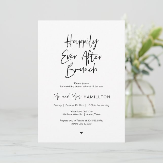 Invitation Post mariage Brunch, Heureux Jamais Après Brunch (Debout devant)
