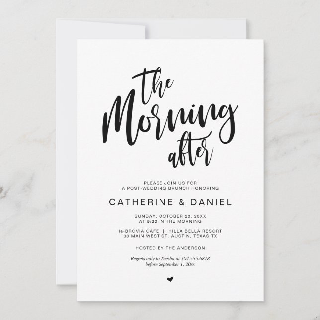 Invitation Post mariage Brunch, le lendemain matin (Devant)