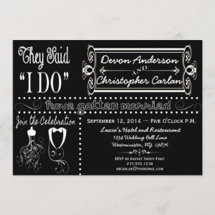 Invitation Post Mariage Chic Chalkboard
