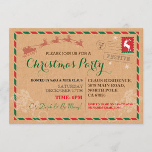 Invitation postal de carte postale de dîner de