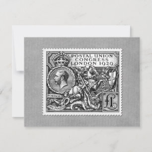 Invitation Postal Union Congress 1929 1 Livre Timbre Postage