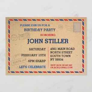 Invitation Poste de courrier postal d'anniversaire Poste de I