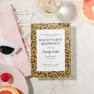 Invitation Poster de animal beige et Brown Bachelorette Party