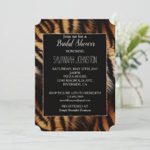 Invitation Poster de animal de tigre noir