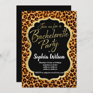 Invitation Poster de animal Leopard Bachelorette
