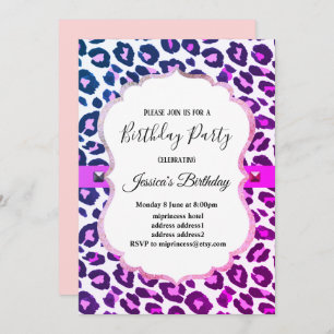 Invitation Poster de animal Leopard femme anniversaire invita