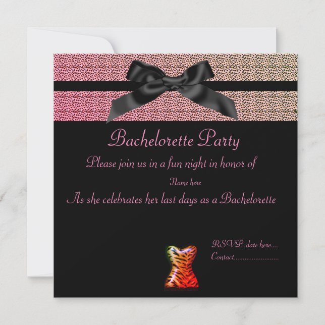 Invitation POSTER DE ANIMAL MODERNE AVEC BACHELORETTE Pastel (Devant)