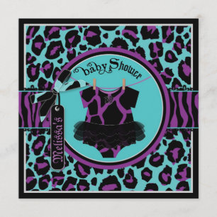 Invitation Poster de animal Rock Star Tutu Baby shower