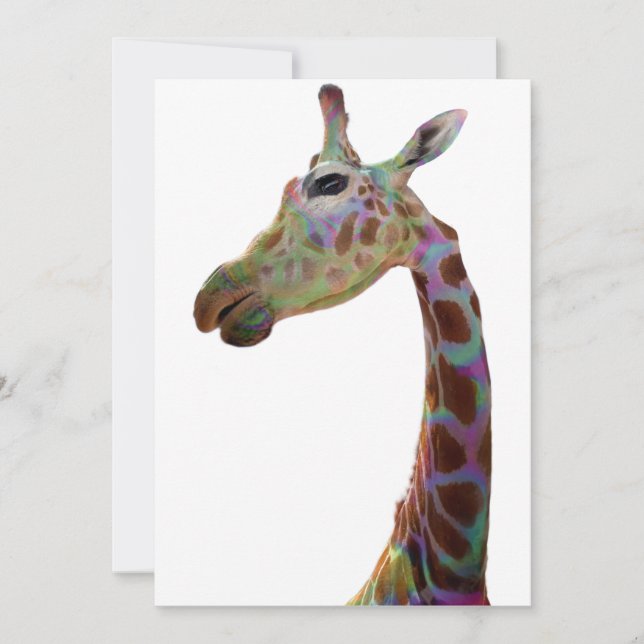 Invitation Poster de la Giraffe colorée amusante (Devant)