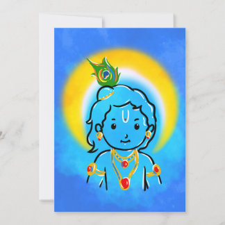 Invitation Poster de Mur d'art Cute Little Krishna