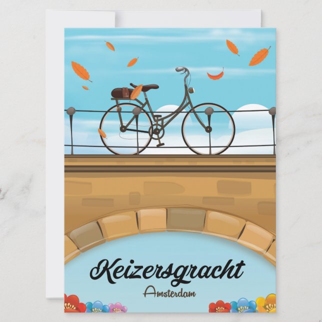 Invitation Poster de voyage de Keizersgracht Canal Amsterdam (Devant)