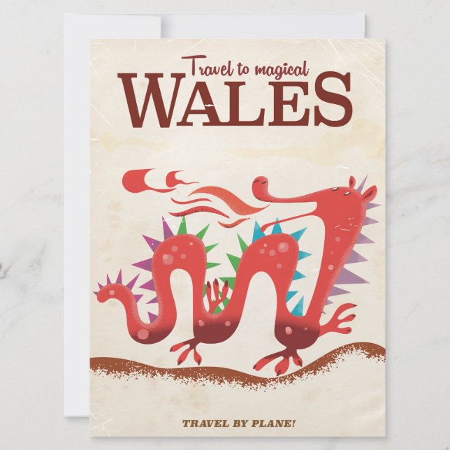 Invitation Poster de voyage de Magic Wales Dragon (Devant)