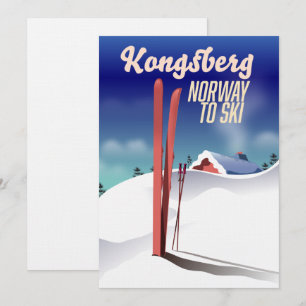 Invitation Poster de voyage de ski en Norway Kongsberg.