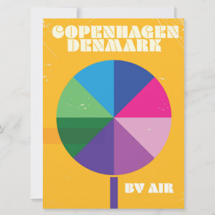 Invitation poster de voyage vintage Copenhagen, Danemark
