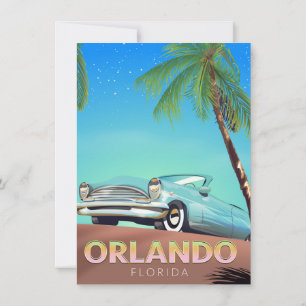Invitation Poster de voyage vintage Orlando Florida,
