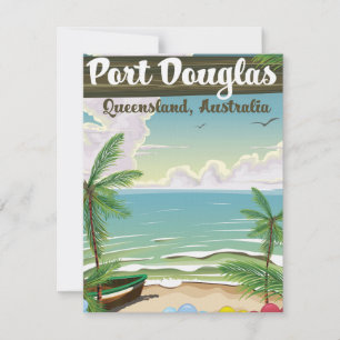 Invitation Poster de voyage vintage Port Douglas Australia
