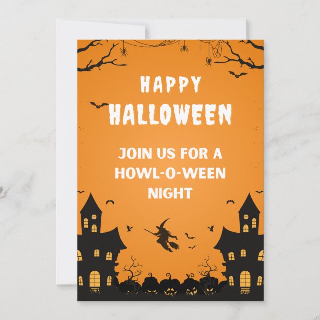 Invitation Poster d'Halloween Orange (Devant)