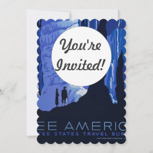 Invitation Poster du Vintage voyage de la caverne de voyage d