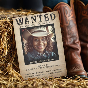 Invitation Poster Recherché 50e fête d'anniversaire Photo Vin