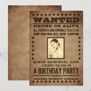 Invitation Poster Recherché, Anniversaire occidental classiqu