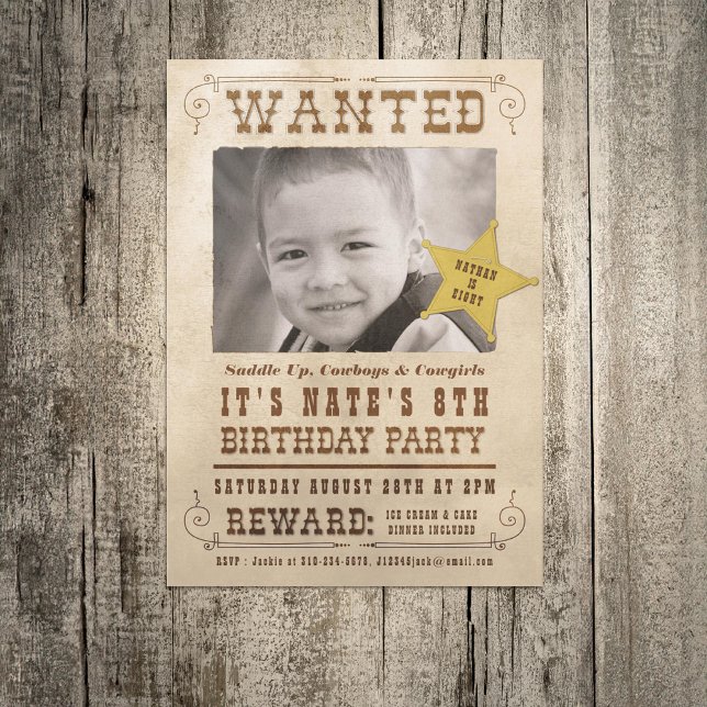 Invitation Poster Recherché Cowboy Western Anniversaire Party (Créateur téléchargé)