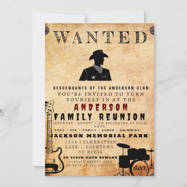 Invitation Poster Recherché Famille Réunion Barbecue Invitati (Devant)