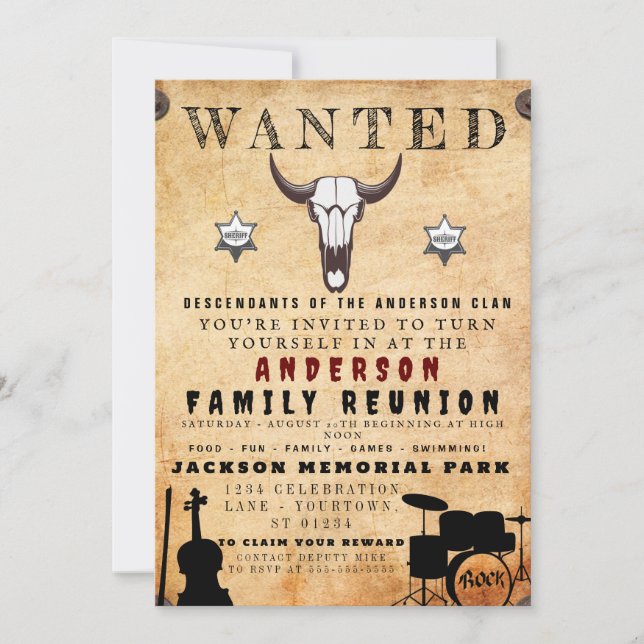 Invitation Poster Recherché Famille Réunion Barbecue Invitati (Devant)