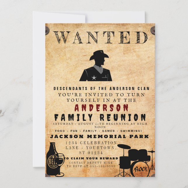 Invitation Poster Recherché Famille Réunion Barbecue Invitati (Devant)