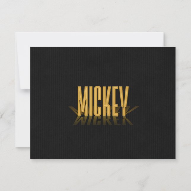 Invitation Poster Retro Personnalisé Mickey Gold (Dos)