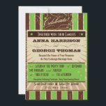 Invitation Poster Rustique : Apple Green Custom Wedding<br><div class="desc">Ce faire-part de mariage à l'allure occidentale, dans les tons marron foncé, crème et vert pomme, fera une déclaration audacieuse. Les étoiles et les tourbillons sont l'accent parfait pour des arrangements complexes de texte et de lignes. Le design a été déprimé et vieilli pour une sensation vintage. Le libellé est...</div>