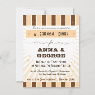 Invitation Poster rustique : Dîner de répétition à la crème e