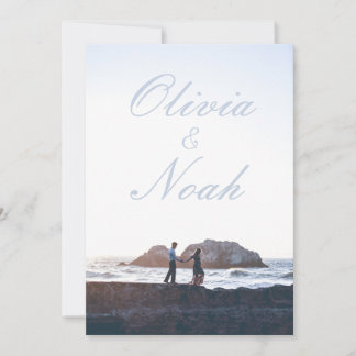 Invitation Poster simple Movie Modern Blue Photo Mariage